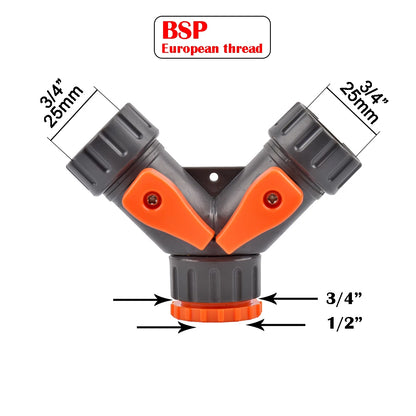 Way Garden Tap Splitter with Adjustable Switch