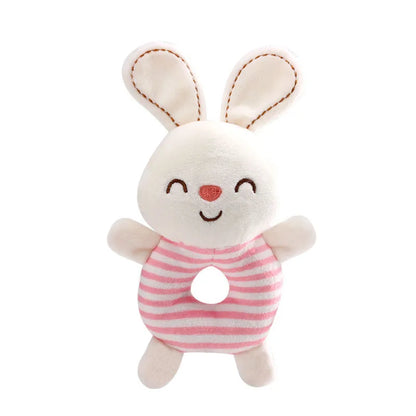 Soft Cartoon Animal Handheld Plush Rattle for Infants