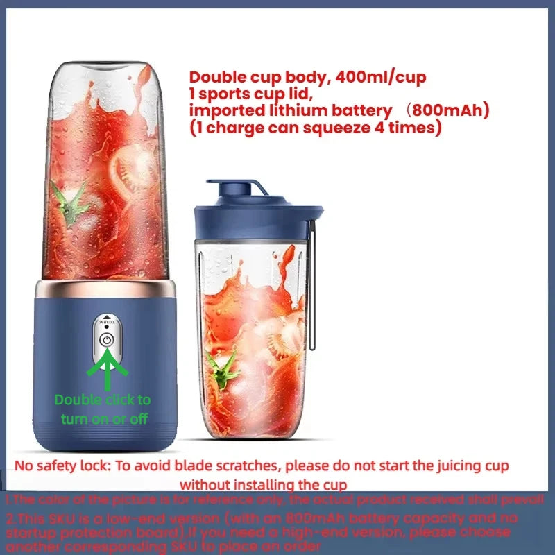 Portable Juice Extractor Cup – 2PCS Mini Blender