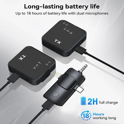 Microfono Clip-On Wireless 3-in-1 – Audio Professionale Ovunque