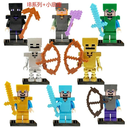 17 Styles Minecraft Building Blocks Set – 8PCS DIY Assembled Action Figures