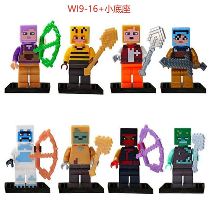 17 Styles Minecraft Building Blocks Set – 8PCS DIY Assembled Action Figures