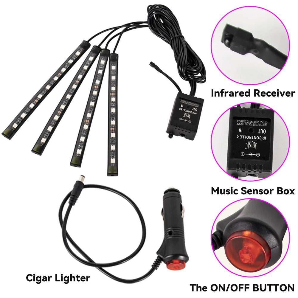 Auto LED Ambient Lighting – Music & App Control