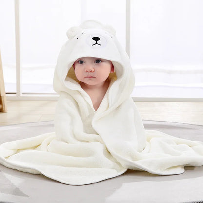 Baby Hooded Bath Towel with Cartoon Animals