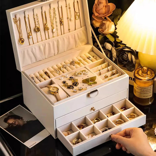 Luxury Double Layer Jewelry Box – Elegant Organizer