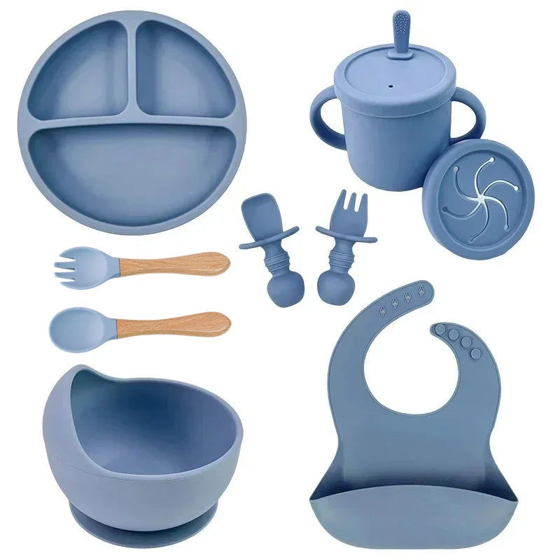 🍽️ TinyTummy™ – BPA-Free Silicone Baby Feeding Set