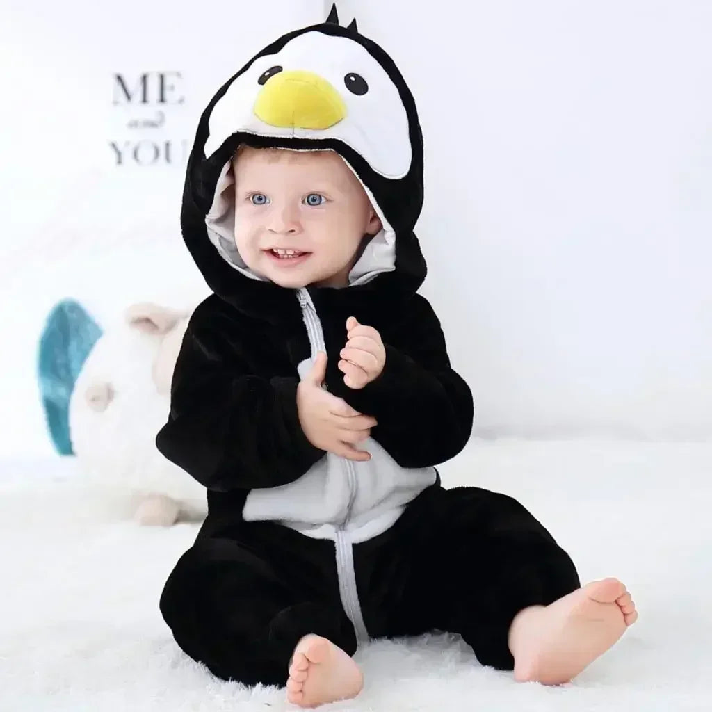 Cute Animal Baby Romper Lion – Cosy Winter Jumpsuit Pyjamas for Newborns
