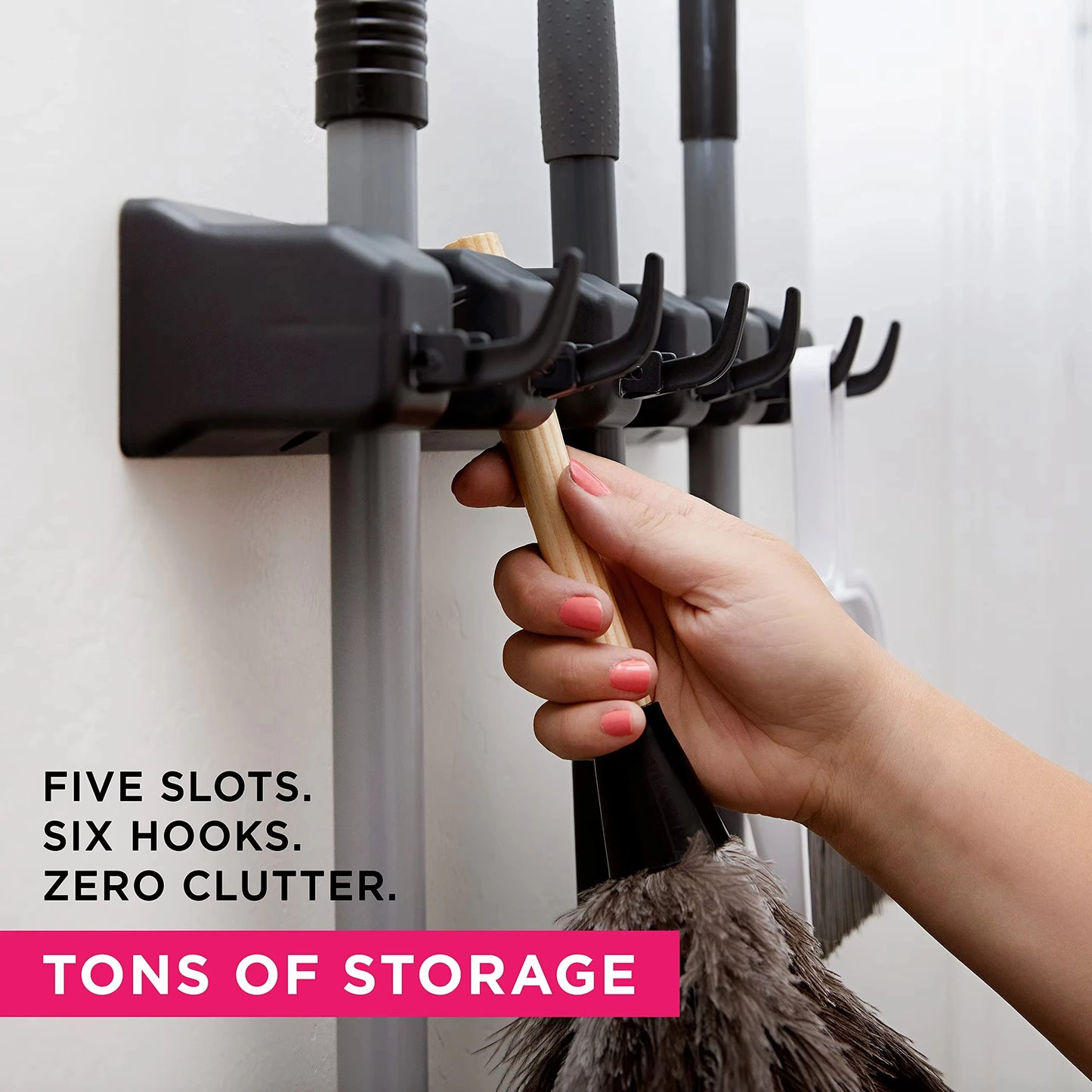 SmartGrip Rack™ | Wall Mounted Mop & Broom Holder