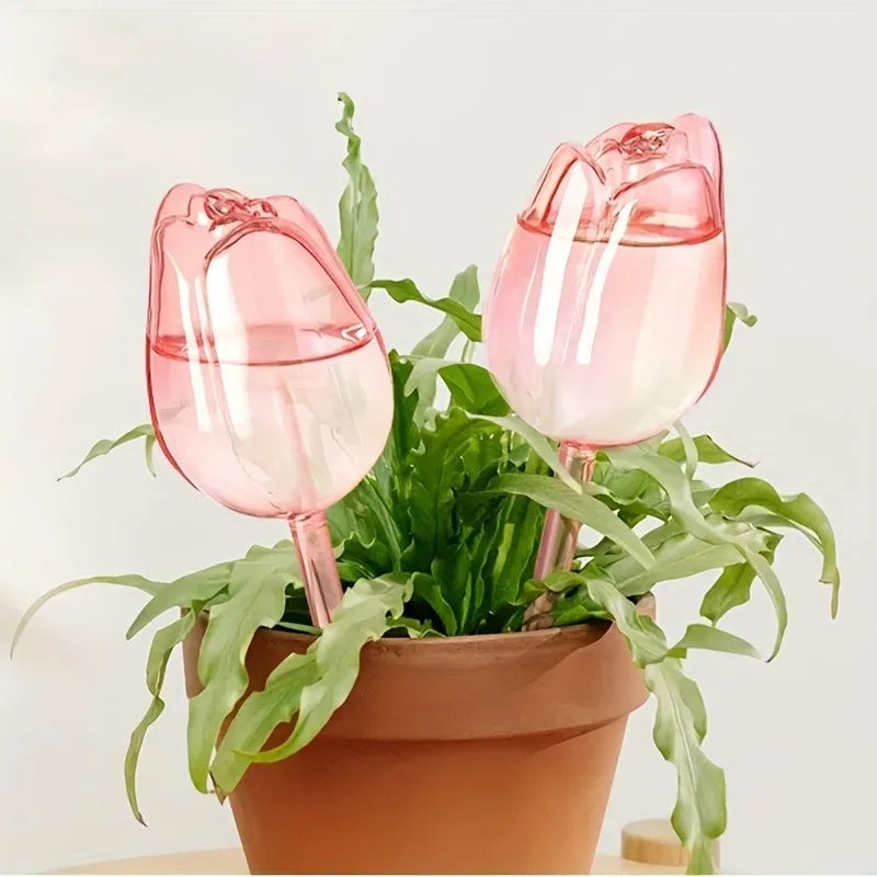 Pink Tulip Watering Balls – Elegant Automatic Irrigation