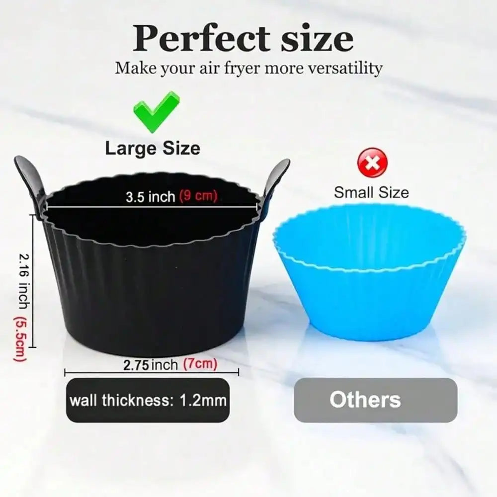Reusable Silicone Air Fryer Liners – Non-Stick Baking Cups 1/4PCS