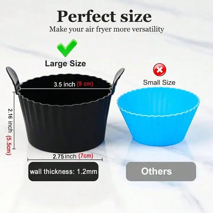 Reusable Silicone Air Fryer Liners – Non-Stick Baking Cups 1/4PCS