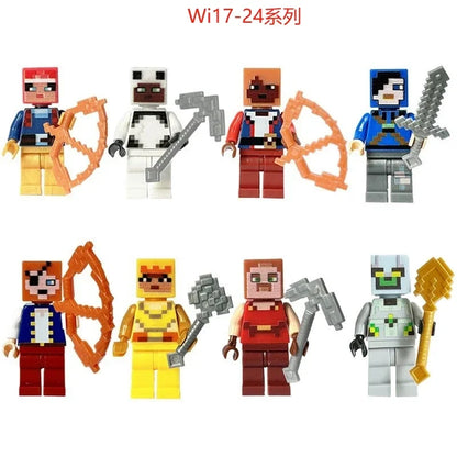 17 Styles Minecraft Building Blocks Set – 8PCS DIY Assembled Action Figures