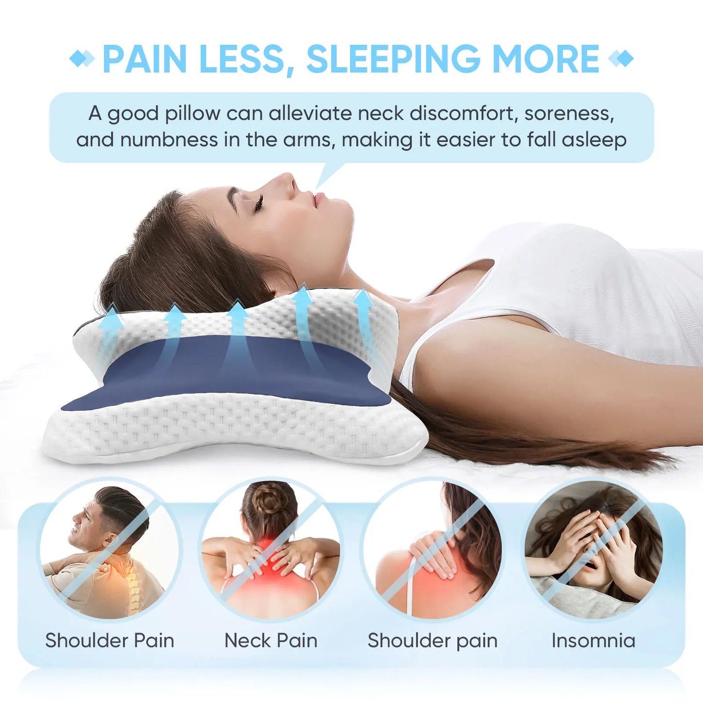 Memory Foam Cervical Pillow – Ergonomic Neck Support for Better Sleep