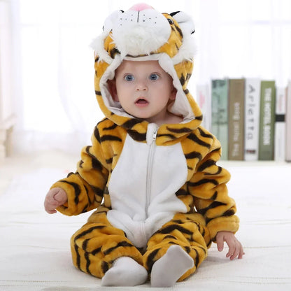 Cute Animal Baby Romper Lion – Cosy Winter Jumpsuit Pyjamas for Newborns