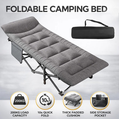 Portable Folding Camping Bed™ 🏕️ | Heavy Duty Comfort