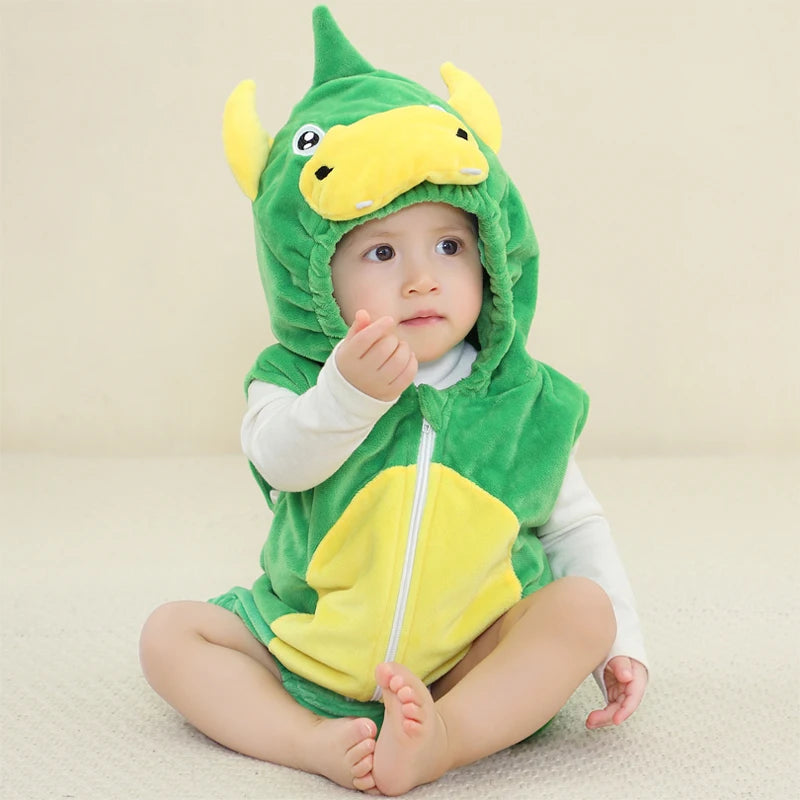 Cute Animal Baby Romper Lion – Cosy Winter Jumpsuit Pyjamas for Newborns