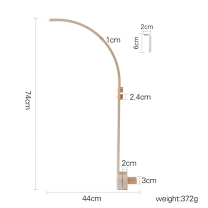 Móvil de cuna con caja de música: campana de peluche de madera para recién nacidos