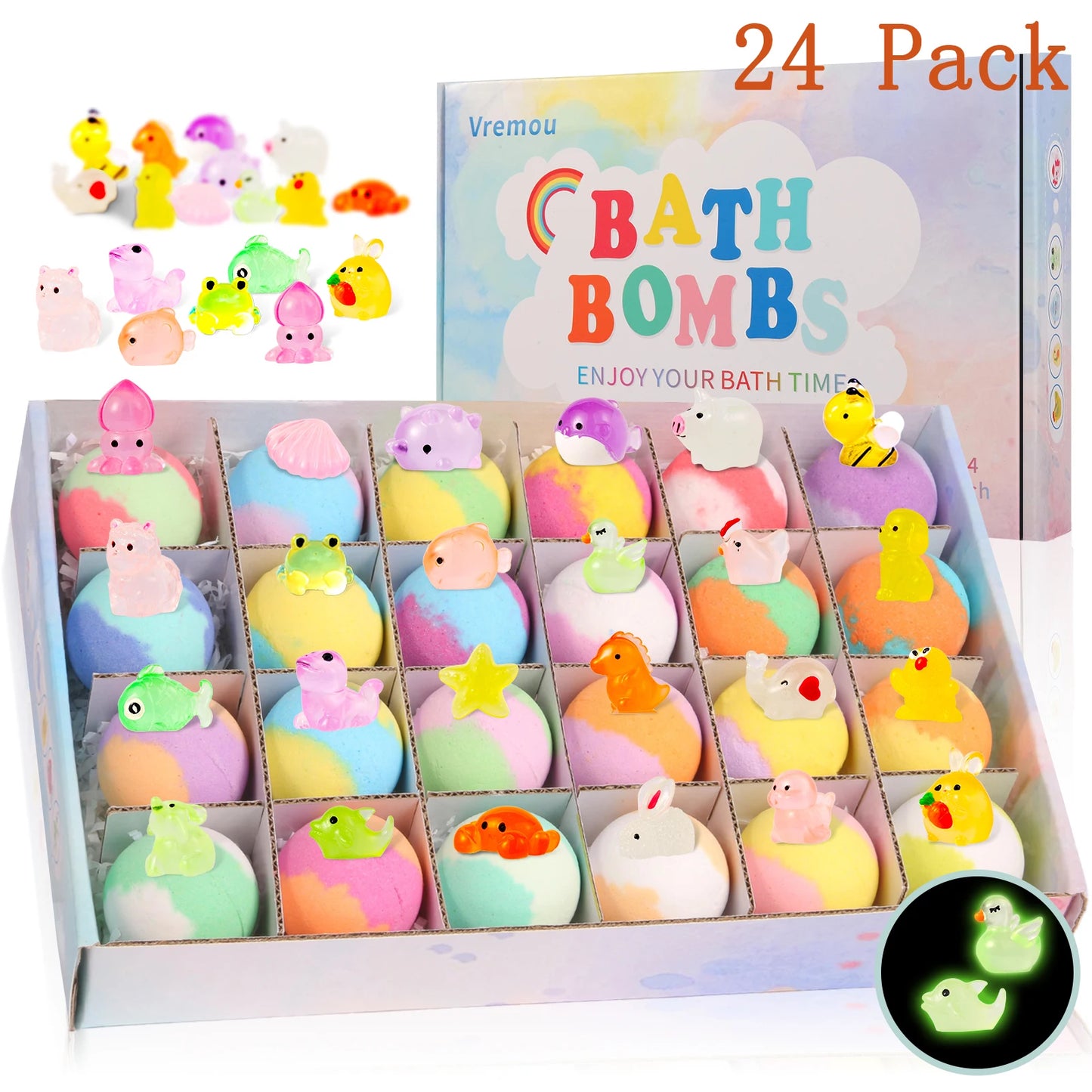 Kids Bath Bombs with Surprise – Natural Set (15/24 Pack)