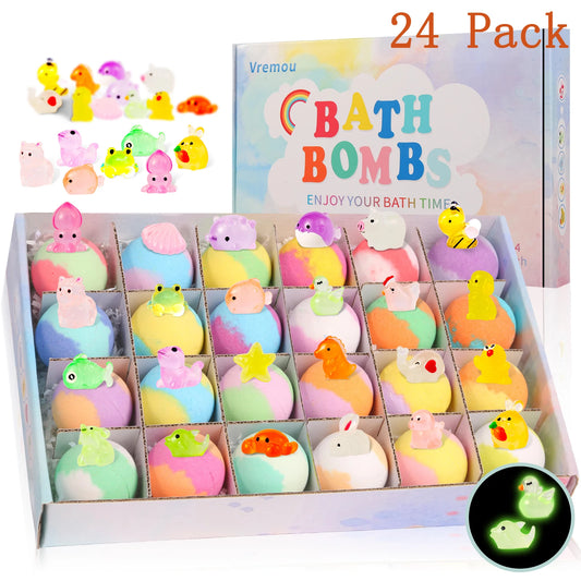 Kids Bath Bombs with Surprise – Natural Set (15/24 Pack)