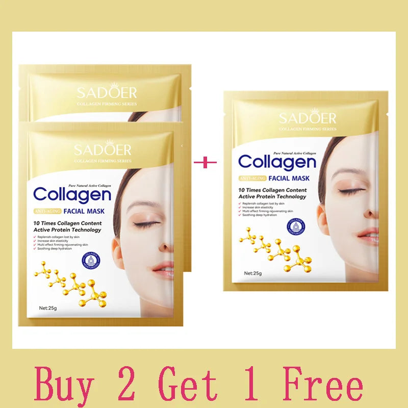 Collagen Anti-Aging Face Masks 10PCS – Smooth Fine Lines, Moisturize & Revitalize Skin