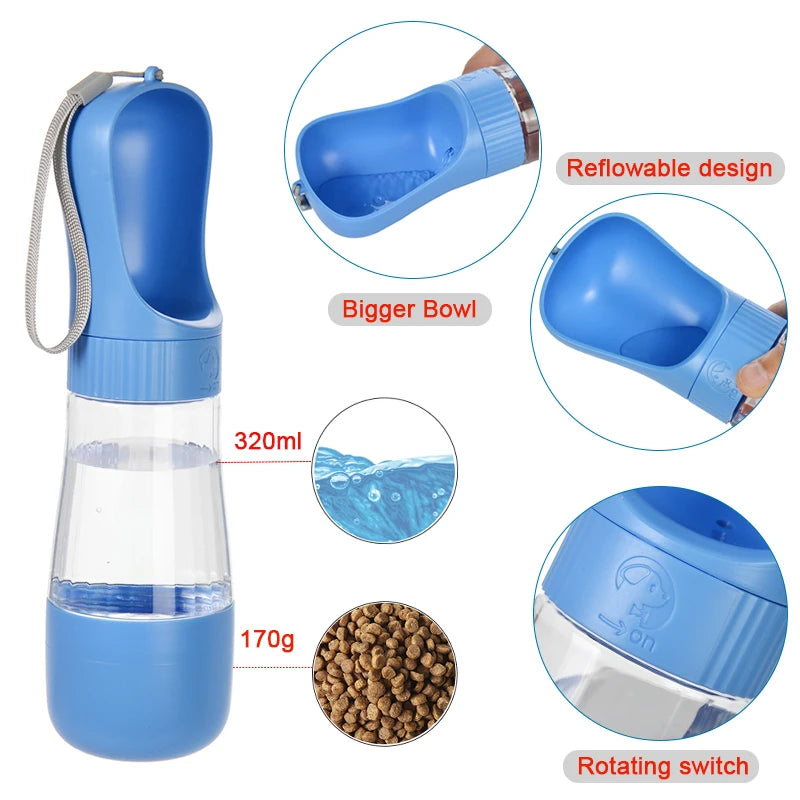 2-in-1 Dog Water Bottle™ 🐶 | Portable Travel Feeder