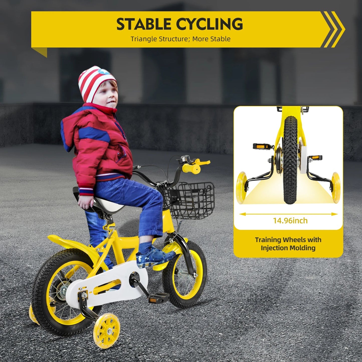 Children’s Bike 2-4 Years with Basket & Training Wheels