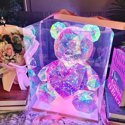 LED Teddy Bear Gift Lamp with Gift Box – Romantic Novelty Light for Valentine’s Day & Holidays