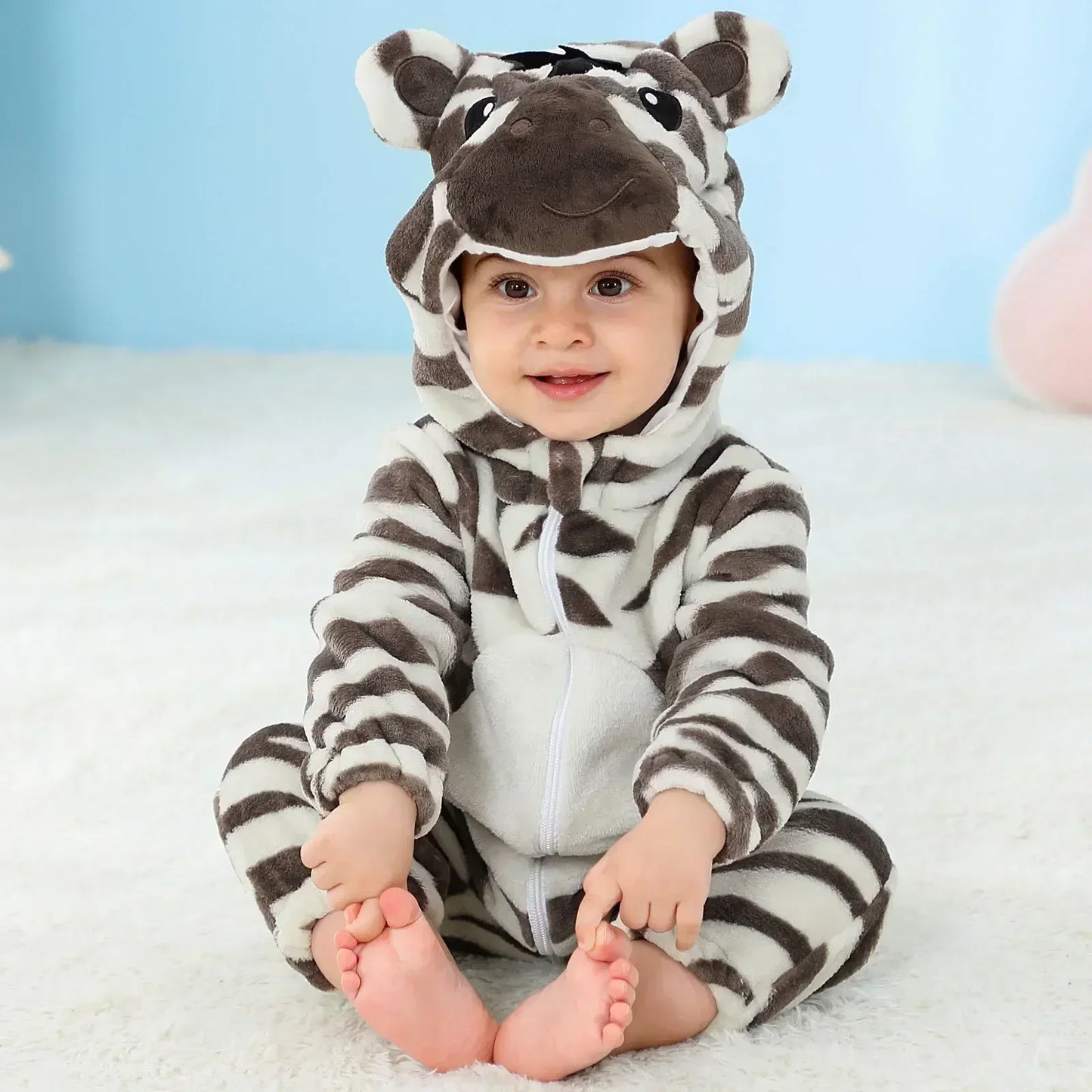 Cute Animal Baby Romper Lion – Cosy Winter Jumpsuit Pyjamas for Newborns