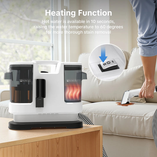 Lubluelu V8 800W Hot Water Carpet Cleaner – 60°C Deep Clean