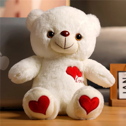 Luminous Teddy Bear Plush with Rose Heart – Glow in the Dark Soft Stuffed Bear Gift