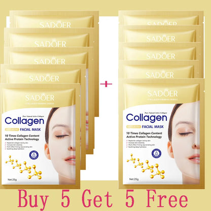 Collagen Anti-Aging Face Masks 10PCS – Smooth Fine Lines, Moisturize & Revitalize Skin