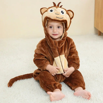 Cute Animal Baby Romper Lion – Cosy Winter Jumpsuit Pyjamas for Newborns