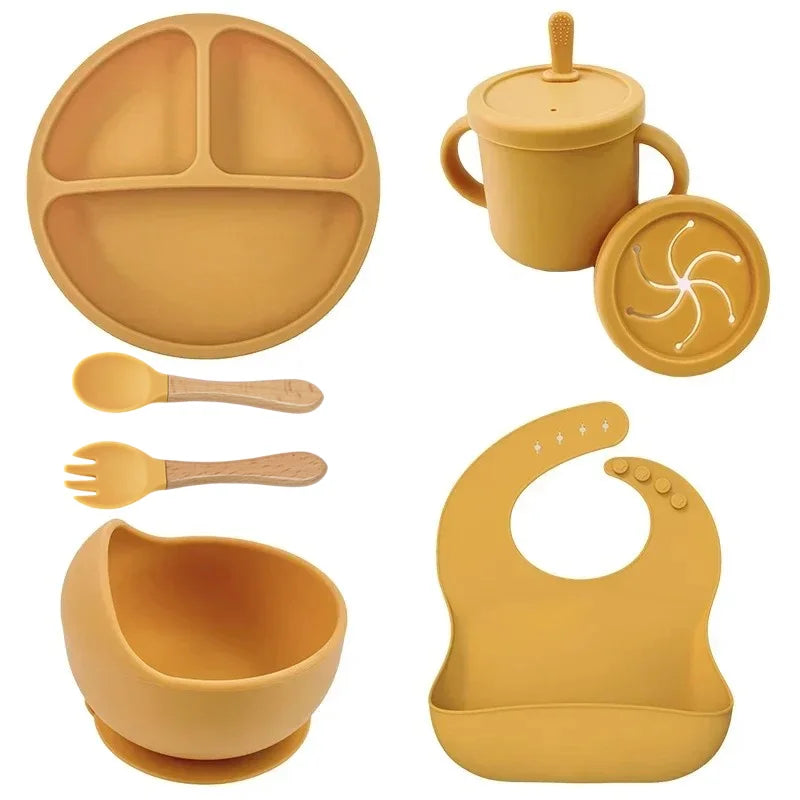 🍽️ TinyTummy™ – BPA-Free Silicone Baby Feeding Set
