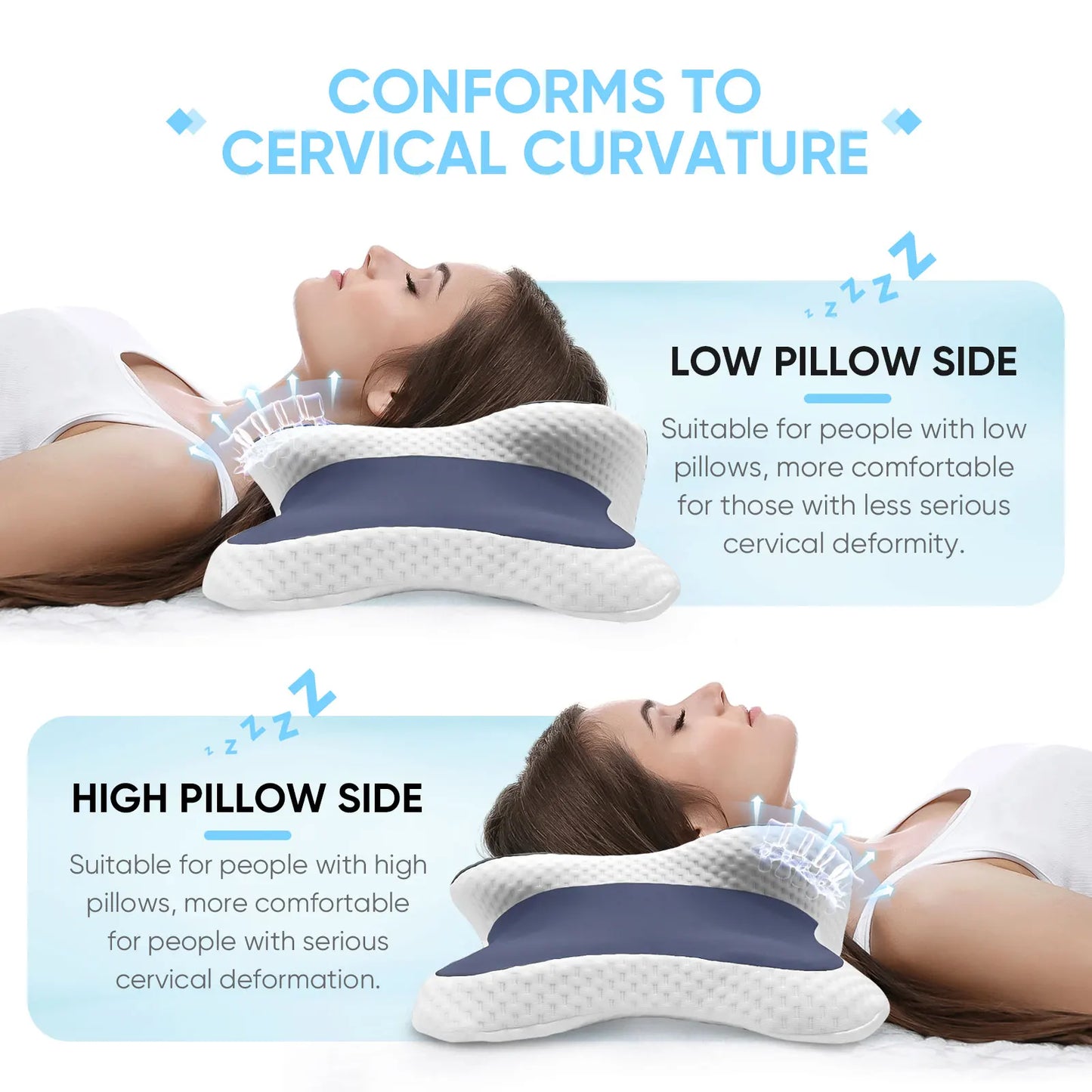 Memory Foam Cervical Pillow – Ergonomic Neck Support for Better Sleep