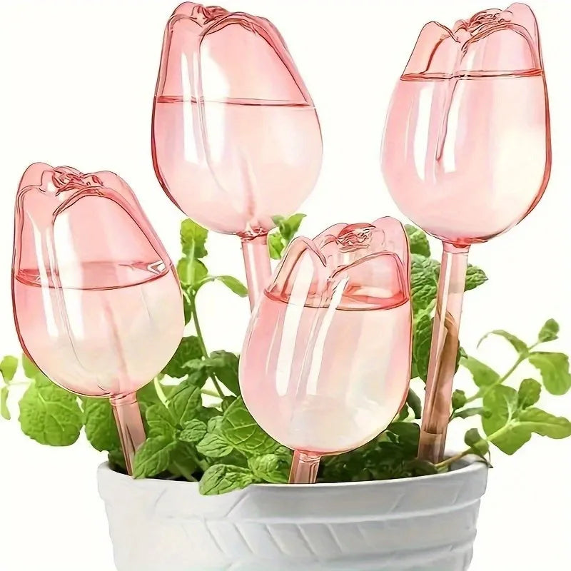 Pink Tulip Watering Balls – Elegant Automatic Irrigation