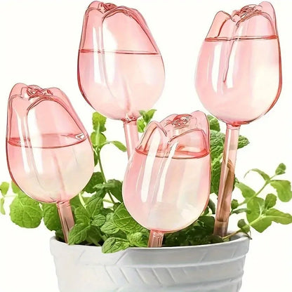 Pink Tulip Watering Balls – Elegant Automatic Irrigation