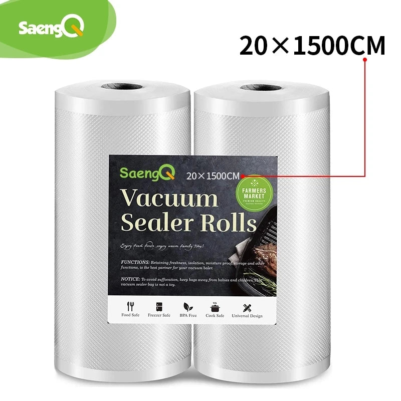 SaengQ Vacuum Sealer Bags Rolls – Food Storage & Sous Vide Vacuum Packaging