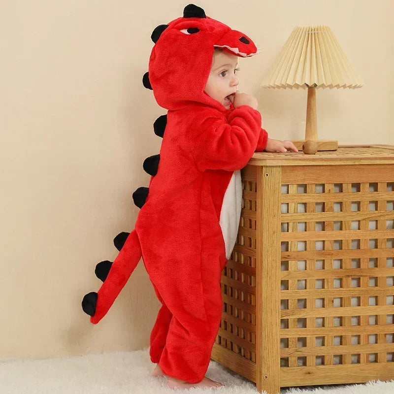 Cute Animal Baby Romper Lion – Cosy Winter Jumpsuit Pyjamas for Newborns