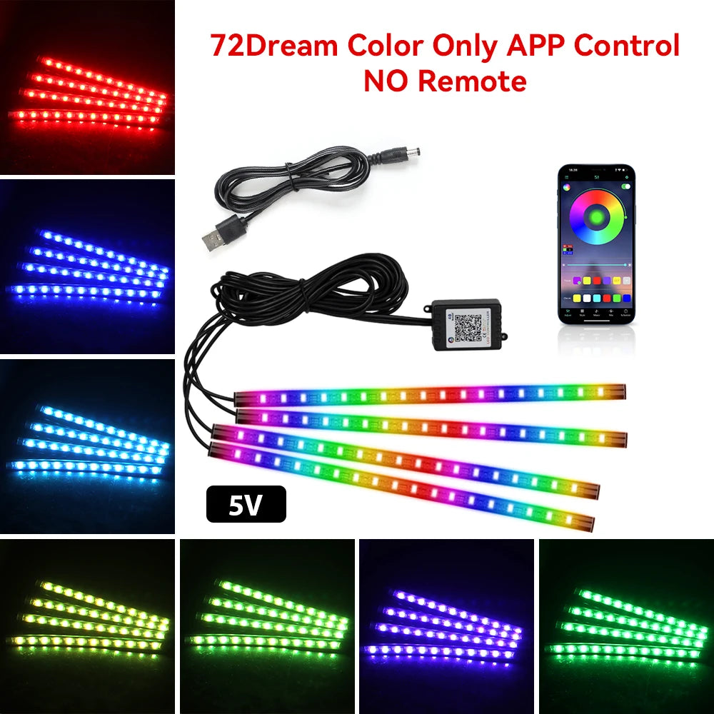 Auto LED Ambient Lighting – Music & App Control