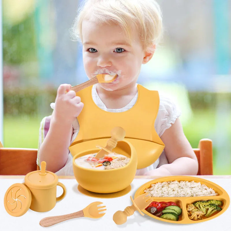 🍽️ TinyTummy™ – BPA-Free Silicone Baby Feeding Set