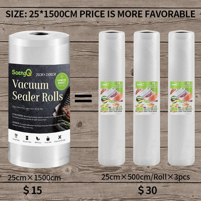 SaengQ Vacuum Sealer Bags Rolls – Food Storage & Sous Vide Vacuum Packaging