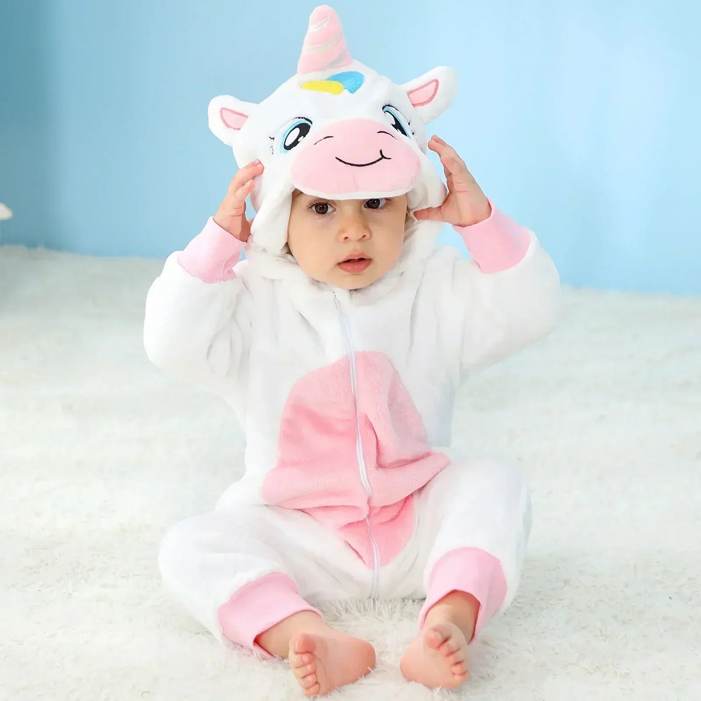 Cute Animal Baby Romper Lion – Cosy Winter Jumpsuit Pyjamas for Newborns