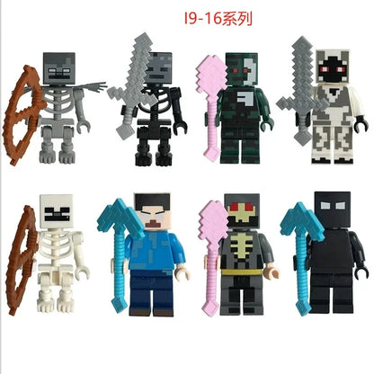 17 Styles Minecraft Building Blocks Set – 8PCS DIY Assembled Action Figures