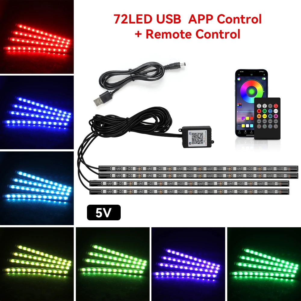 Auto LED Ambient Lighting – Music & App Control