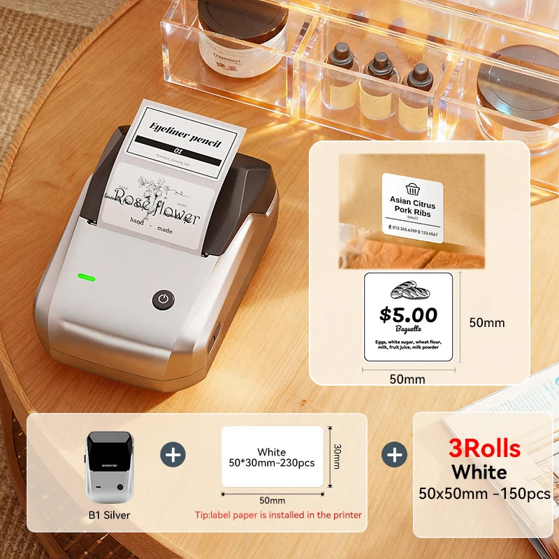 NIIMBOT B1 Portable Bluetooth Label Printer