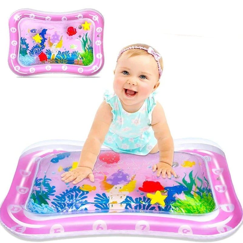 Baby Water Play Mat for Tummy Time – Inflatable Sensory Activity Mat for Infant Development