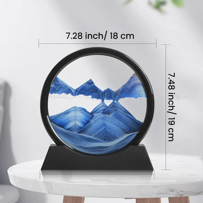 3D Hourglass Sandscape – Modern Glass Wall Art