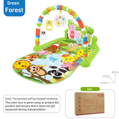 Baby Activity Gym with Music – Soft Musical Play Mat with Hanging Toys for Infants