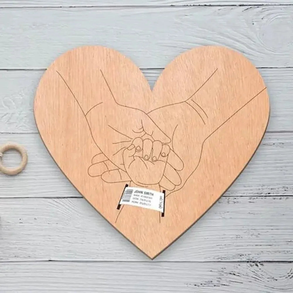 Wooden Baby Keepsake Sign – Engraved Newborn Gift for Parents